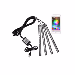 LED Car Foot Light Ambient Lamp With USB Wireless Remote Music Control - 36LED APP Cig
