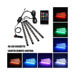 LED Car Foot Light Ambient Lamp With USB Wireless Remote Music Control - 48LED Remote Cig