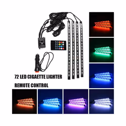LED Car Foot Light Ambient Lamp With USB Wireless Remote Music Control - 72LED Remote Cig