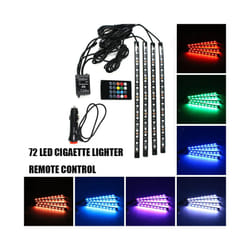 LED Car Foot Light Ambient Lamp With USB Wireless Remote Music Control - 72LED Remote Cig