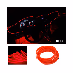 5M Car Interior Decorative Atmosphere Light Wiring Neon Strip Auto Interior - 5M, RED