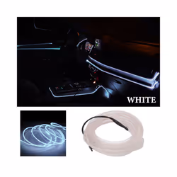 5M Car Interior Decorative Atmosphere Light Wiring Neon Strip Auto Interior - 5M, WHITE