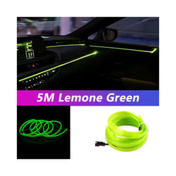 5M Car Interior Led Strip Light Neon EL Wiring Decorative Lamp For Auto - USB drive, Fluorescent Green