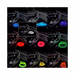 5M Car Interior Led Strip Light Neon EL Wiring Decorative Lamp For Auto - USB drive, Blue