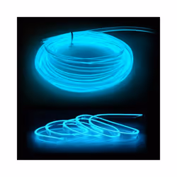 5M Car Interior Led Strip Light Neon EL Wiring Decorative Lamp For Auto - USB drive, Blue