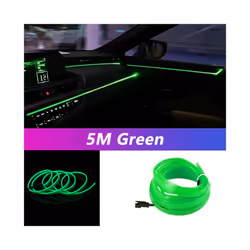 5M Car Interior Led Strip Light Neon EL Wiring Decorative Lamp For Auto - USB drive, Green