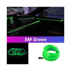 5M Car Interior Led Strip Light Neon EL Wiring Decorative Lamp For Auto - USB drive, Green
