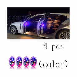 1/2/4Pcs Car Opening Door Safety Warning Light Universal LED Anti-collision - 4 pcs color