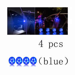 1/2/4Pcs Car Opening Door Safety Warning Light Universal LED Anti-collision - 4 pcs blue