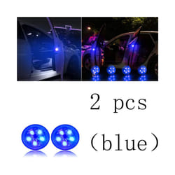 1/2/4Pcs Car Opening Door Safety Warning Light Universal LED Anti-collision - 2 pcs blue