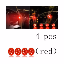 1/2/4Pcs Car Opening Door Safety Warning Light Universal LED Anti-collision - 4 pcs red
