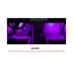 2Pc LED Footwell Light Courtesy Door Light Trunk Glove Box Lamp For Skoda - purple