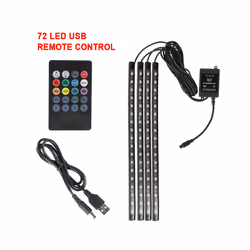 Automotive Interior Decorative Lights LED Car Foot Light 24/36/48/72 LED - 72LED USB Remote