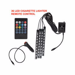 Automotive Interior Decorative Lights LED Car Foot Light 24/36/48/72 LED - 36LED Cigar Remote