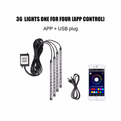Automotive Interior Decorative Lights LED Car Foot Light 24/36/48/72 LED - 36LED USB APP