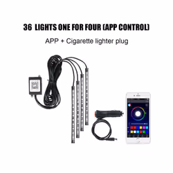 Automotive Interior Decorative Lights LED Car Foot Light 24/36/48/72 LED - 36LED Cigar APP