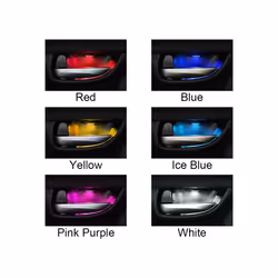 4Pcs Armrest Interior Door Handle Lighting Car Styling LED Car Inner Bowl - Red