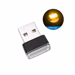 Mini USB Light LED Modeling Car Ambient Light Neon Interior Light Car - Yellow