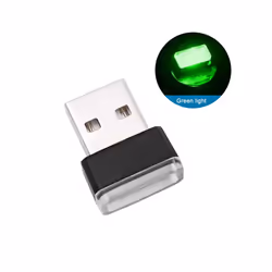 Mini USB Light LED Modeling Car Ambient Light Neon Interior Light Car - green