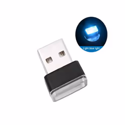 Mini USB Light LED Modeling Car Ambient Light Neon Interior Light Car - Ice Blue