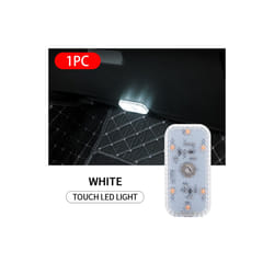LED Interior Light Lamp Magnetic Wireless Touch Light Auto Roof Ceiling - 2 pcs, White color