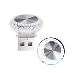 Car Lights Mini USB LED Night Atmosphere Lights Auto Ambient Lighting - 1PC white