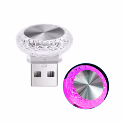 Car Lights Mini USB LED Night Atmosphere Lights Auto Ambient Lighting - 1PC pink