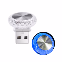 Car Lights Mini USB LED Night Atmosphere Lights Auto Ambient Lighting - 1PC blue
