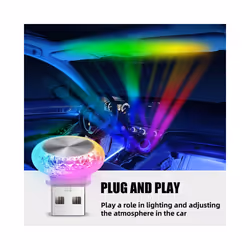 Car Lights Mini USB LED Night Atmosphere Lights Auto Ambient Lighting - 1PC red
