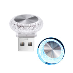 Car Lights Mini USB LED Night Atmosphere Lights Auto Ambient Lighting - 2PCS blue