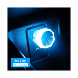 Car Mini USB LED Light Decorative Atmosphere Lamp Colorful Night Light - Crystal Blue