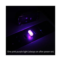 Mini USB LED Car Light Auto Interior Atmosphere Light Emergency Lighting - 1pc pink purple