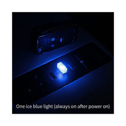Mini USB LED Car Light Auto Interior Atmosphere Light Emergency Lighting - 1pc ice blue
