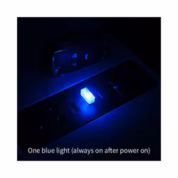Mini USB LED Car Light Auto Interior Atmosphere Light Emergency Lighting - 1pc blue