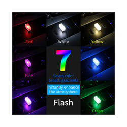 Mini USB LED Car Light Auto Interior Atmosphere Light Emergency Lighting - 1pc colorful quick