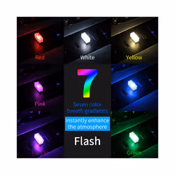 Mini USB LED Car Light Auto Interior Atmosphere Light Emergency Lighting - 1pc touch switch