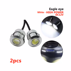 2pcs Reversing Radar LED Eagle Eye Light Pure White Bulbs 12V 9W Daytime