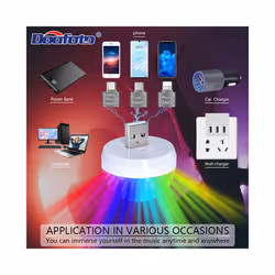 Car USB Ambient Light DJ RGB Mini Colorful Music Sound Ball Led USB Interface