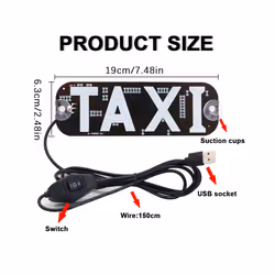 Taxi Light,Dual Colors Taxi LED Sign Decor, 2 Color Changeable Taxi LED