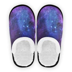 Dussdil Galaxy Spa Slippers Women Men Starry Space Nebula Home Sky House Slippers Memory Foam Closed Toe Slipper Non Slip for Hotel Bedroom Travel Sho