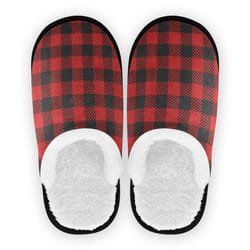 Christmas Winter Plaid Tartan Indoor House Slippers Xmas Red Black Buffalo Home Slippers Memory Foam Closed Toe Slipper Non Slip for Spa Hotel Bedroom