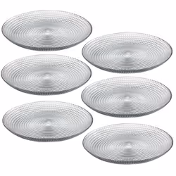 Pasabahce Serving Clear Glass Plate Dish Set 6/12 - 6 x Dinner Plates