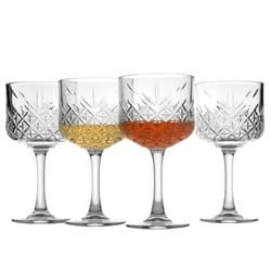 Pasabahce Premium Vintage coupe glasses Set of 4 - Extra Large Exclusive gin  Wine  cocktail  champagne glasses- crystal Design - 16 5 Oz Long Stem gl