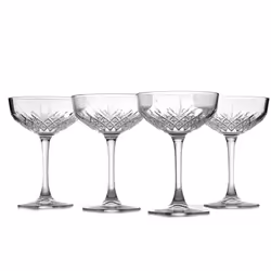 Pasabahce Coupe Cocktail Glasses Set Of 4 - Exclusive Martini Margarita Glasses - Timeless Champagne Coupe Glasses - Crystal ...