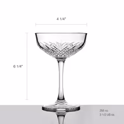 Pasabahce Coupe Cocktail Glasses Set Of 4 - Exclusive Martini  Margarita Glasses - Timeless Champagne Coupe Glasses - Crystal Design - 8.6 oz Long Ste