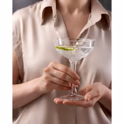 Pasabahce Coupe Cocktail Glasses Set Of 4 - Exclusive Martini  Margarita Glasses - Timeless Champagne Coupe Glasses - Crystal Design - 8.6 oz Long Ste