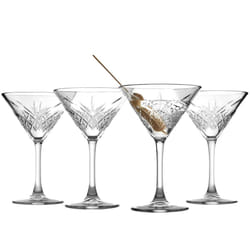 Pasabahce Premium Stemmed Martini Glasses Set of 4  Crystal Design Cocktail Cups 7.8 Oz  Vintage Coupe Glasses Elegant Cocktail Glasses  Perfect For P