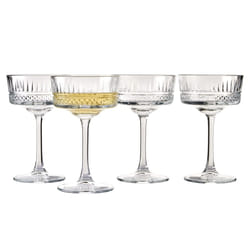 Pasabahce Vintage coupe glasses Set Of 4 - Exclusive champagne  cocktail  Martini  Wine glasses - Long Stem glassware - 88 oz - Perfect for Parties  g