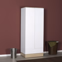 Adore 2 Door 1 Drawer Combination Wardrobe in Matt White/ Sonoma Oak
