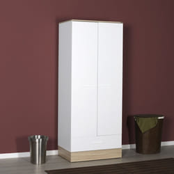 Adore 2 Door 1 Drawer Combination Wardrobe in Matt White/ Sonoma Oak